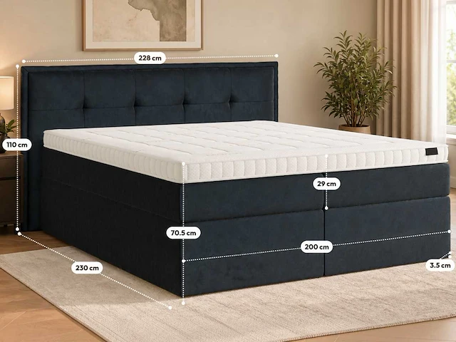 Premium duitse boxspring 200 x 220 cm - afbeelding 2 van  7