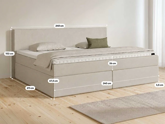 Premium duitse boxspring 240 x 200 cm - afbeelding 2 van  8