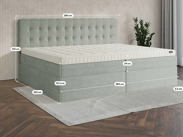 Premium duitse boxspring 280 x 200 cm - afbeelding 1 van  1