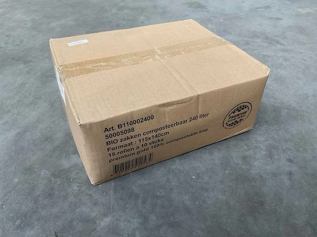 Premium gold label 240l rol á 10 stuks bio composteerbare afvalzakken (45x) - afbeelding 2 van  3