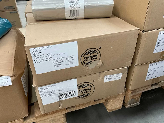 Premium gold label 65+ (2x25)x140cm rol á 10 stuks ldpe afvalzakken (40x) - afbeelding 2 van  2