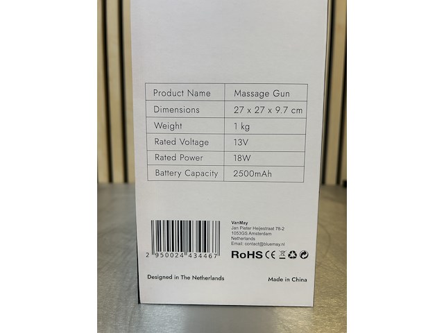 Premium massage gun in koffer met opzetstukken, bluemay - afbeelding 11 van  14