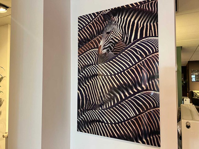 Prent zebra's 120x80 cm - afbeelding 1 van  2
