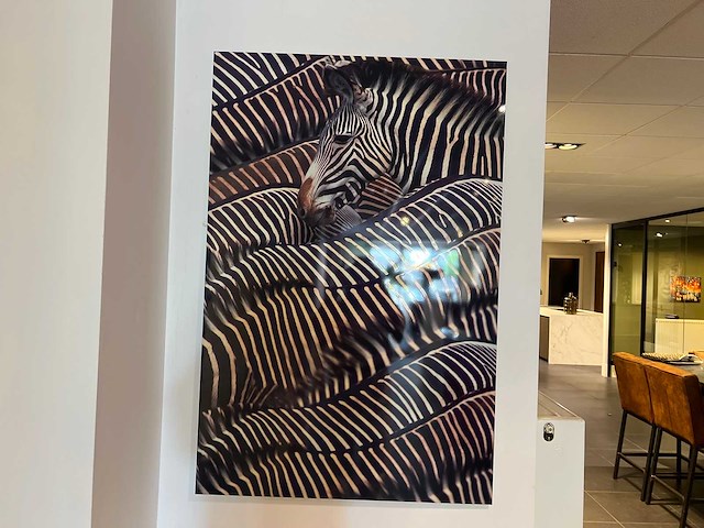 Prent zebra's 120x80 cm - afbeelding 2 van  2