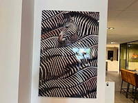 Prent zebra's 120x80 cm - afbeelding 2 van  2