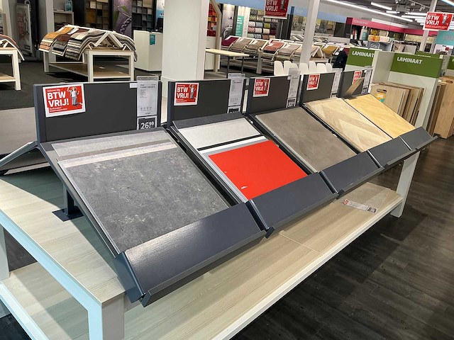 Presentatie tafel met vinyl samples (2x) - afbeelding 6 van  8