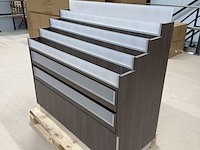 Presentatiemeubel met 2 lades aan voorzijde, houtdecor brown - afbeelding 1 van  8