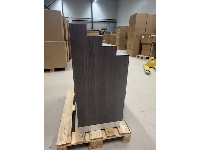 Presentatiemeubel met 2 lades aan voorzijde, houtdecor brown - afbeelding 5 van  8