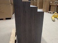 Presentatiemeubel met 2 lades aan voorzijde, houtdecor brown - afbeelding 5 van  8