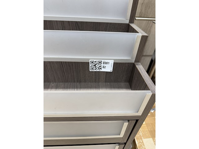 Presentatiemeubel met 2 lades aan voorzijde, houtdecor brown - afbeelding 8 van  8