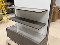 Presentatiemeubel met achterlade, houtdecor brown - afbeelding 1 van  8
