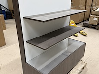 Presentatiemeubel met achterlade, houtdecor brown - afbeelding 2 van  8