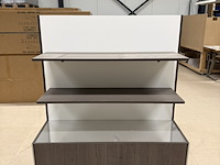 Presentatiemeubel met achterlade, houtdecor brown - afbeelding 3 van  8