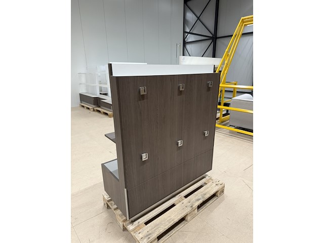 Presentatiemeubel met achterlade, houtdecor brown - afbeelding 4 van  8