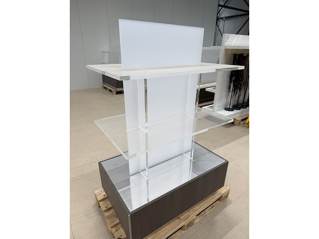 Presentatiemeubel vrijstaand compact, houtdecor brown - afbeelding 4 van  6