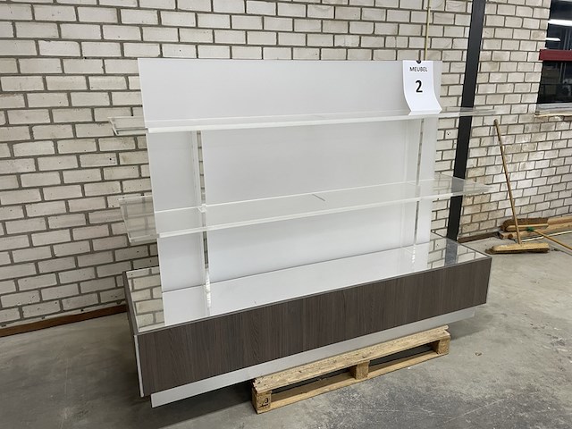 Presentatiemeubel vrijstaand, houtdecor brown - afbeelding 1 van  5