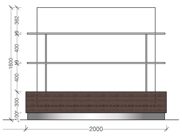 Presentatiemeubel vrijstaand, houtdecor brown - afbeelding 2 van  5