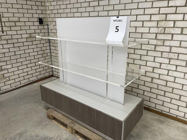 Presentatiemeubel vrijstaand, houtdecor brown - afbeelding 1 van  4