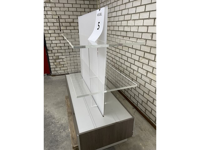 Presentatiemeubel vrijstaand, houtdecor brown - afbeelding 3 van  4