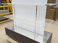 Presentatiemeubel vrijstaand met 2 lades, houtdecor brown - afbeelding 2 van  6