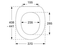 Pressalit 2000 closetzitting met rvs univertical scharnier pergamon - afbeelding 2 van  3