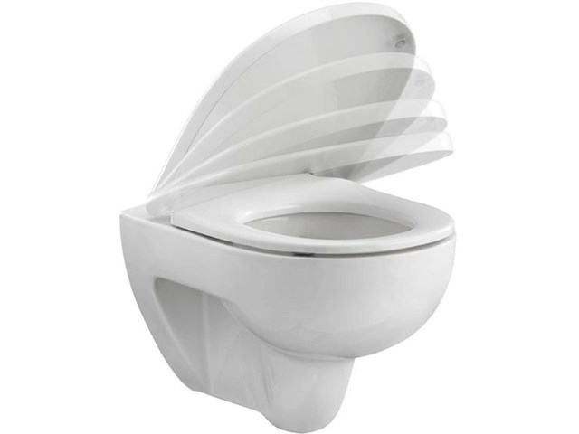 Pressalit 300 plus wc-bril met softclose mechanisme en da7 vast scharnier wit - afbeelding 2 van  5