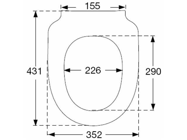 Pressalit 300 plus wc-bril met softclose mechanisme en da7 vast scharnier wit - afbeelding 3 van  5