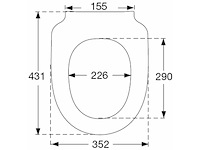 Pressalit 300 plus wc-bril met softclose mechanisme en da7 vast scharnier wit - afbeelding 3 van  5