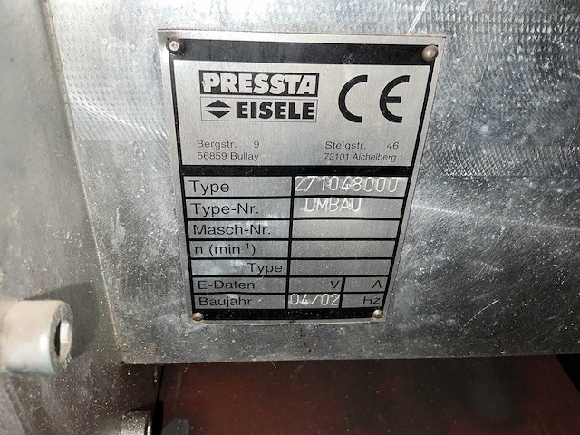 Pressta eisele - 2002 - 71048000 - aluminium profiel ponsmachine - afbeelding 4 van  5
