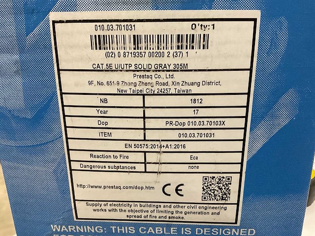 Prestaq cat.5e u/utp solid doos á 305m netwerkkabel (2x) - afbeelding 2 van  2
