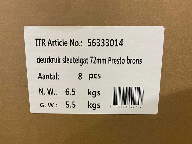Presto langschild sleutelgat (8x) - afbeelding 3 van  3