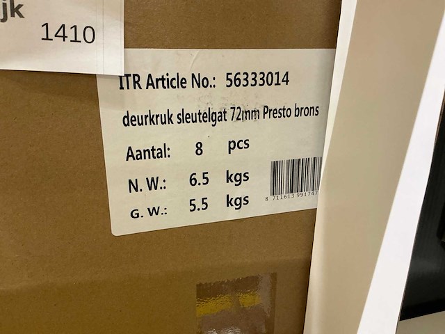 Presto met sleutelgat deurbeslag (24x) - afbeelding 3 van  4