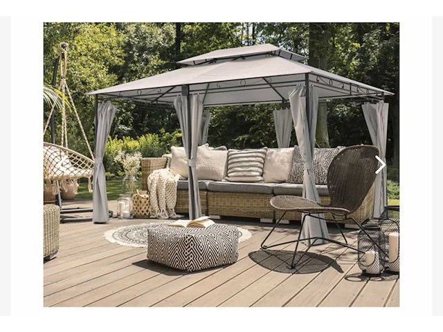 Prieel vernazza + ledverlichting + schaduwdoeken grijs 300x400x265cm - afbeelding 6 van  11