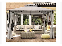 Prieel vernazza + ledverlichting + schaduwdoeken grijs 300x400x265cm - afbeelding 5 van  11