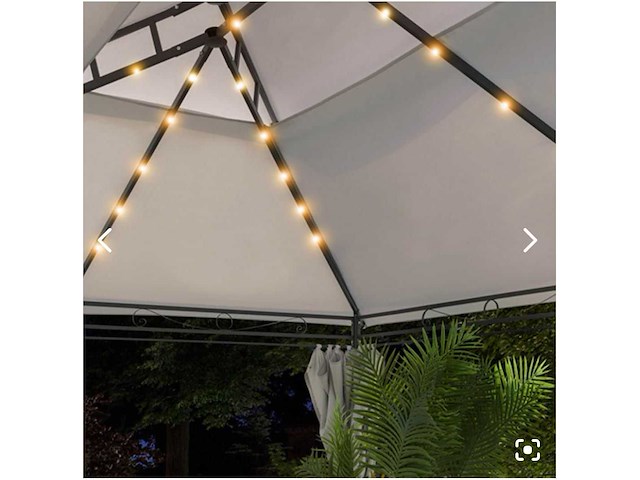 Prieel vernazza + ledverlichting + schaduwdoeken grijs 300x400x265cm - afbeelding 7 van  11