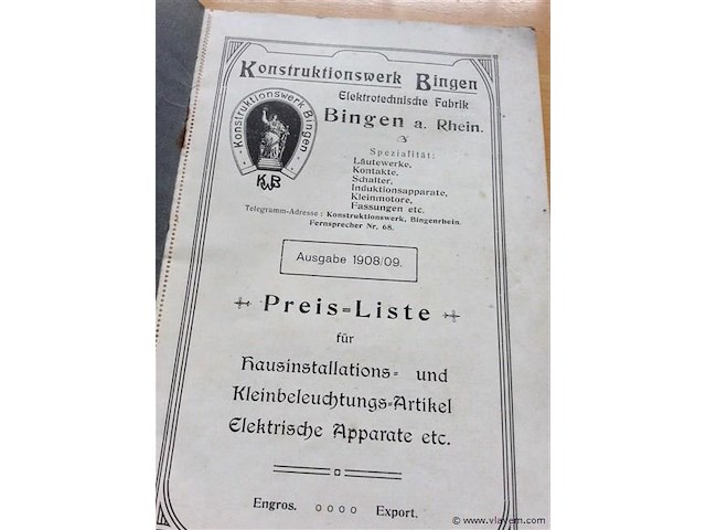 Prijslijst apparaten 1908. - afbeelding 2 van  5