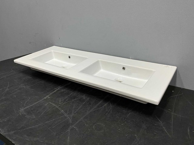 Primabad - wm1200 dzk0-112 - porselein wastafel 122 x 48 cm - afbeelding 3 van  5
