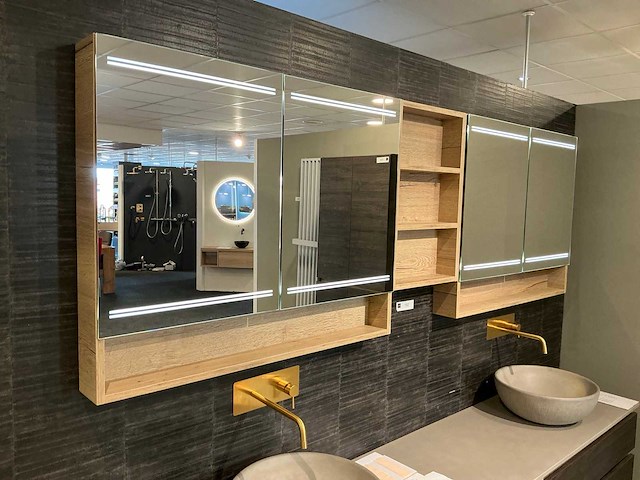 Primabad halifax oak led spiegelkast (2x) - afbeelding 3 van  6