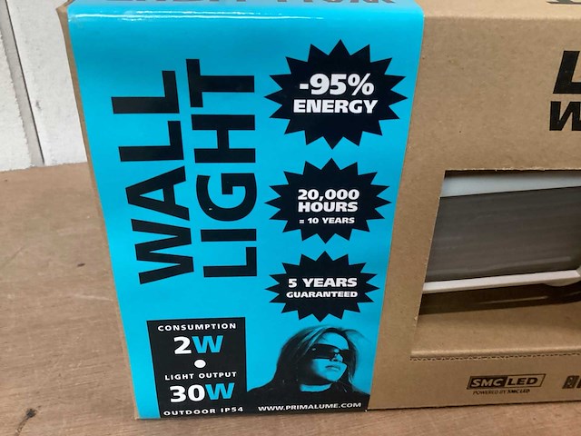 Primalume led wandlamp bully buiten, wit (48x) - afbeelding 3 van  4