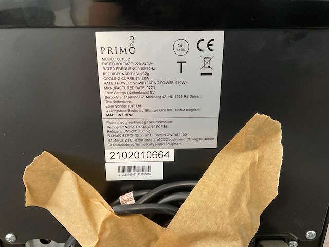 Primo - 601352 - staande waterkoeler 28x27x90 cm - afbeelding 3 van  3