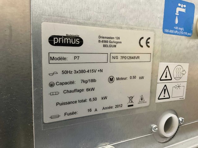 Primus p7 industriële textielwasmachine - afbeelding 7 van  7