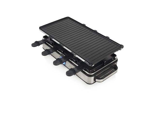 Princess 162645 gourmetstel raclette 8 grill deluxe rvs - afbeelding 1 van  6