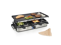Princess 162645 gourmetstel raclette 8 grill deluxe rvs - afbeelding 4 van  6