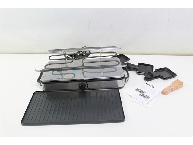 Princess 162645 gourmetstel raclette 8 grill deluxe rvs - afbeelding 5 van  6