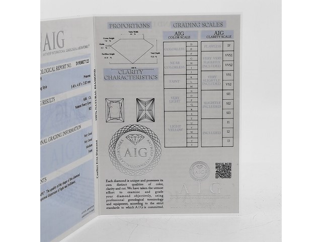 Princess geslepen diamant 0,84 karaats (si2) - afbeelding 7 van  8