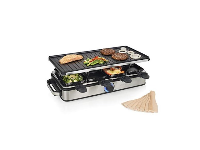 Princess gourmetstel raclette 8 grill deluxe rvs - afbeelding 2 van  4