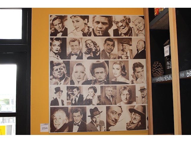 Print op doek met bekende sterren, afm. 100 x 100 cm. - afbeelding 1 van  2