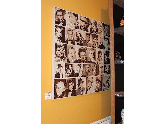 Print op doek met bekende sterren, afm. 100 x 100 cm. - afbeelding 2 van  2