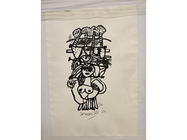 Print op geschept papier, corneille, 1983 - afbeelding 3 van  3