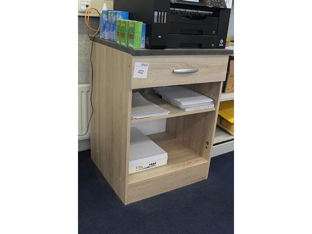 Printerkast met lade. afmeting 60 x 60 x 85 cm. - afbeelding 2 van  2
